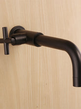 Bathroom Faucet Single Handle Matte Black Wall Installation One Hole Standard Spout Zinc Alloy Bathroom Faucet with Cold Water Only